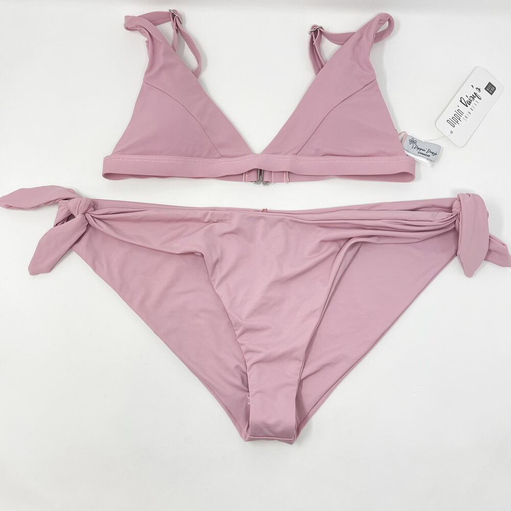 New Dippin Daisys Orchid XS Bralette Bikini Top Medium Side Tie Bikini Bottom